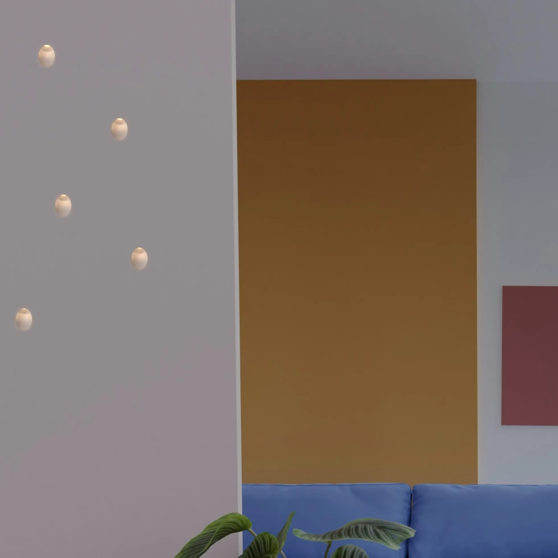 Aplique de pared empotrable de escayola "Olive" - Trimless / integración