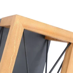 Aplique de pared en madera y metal, con cable y enchufe