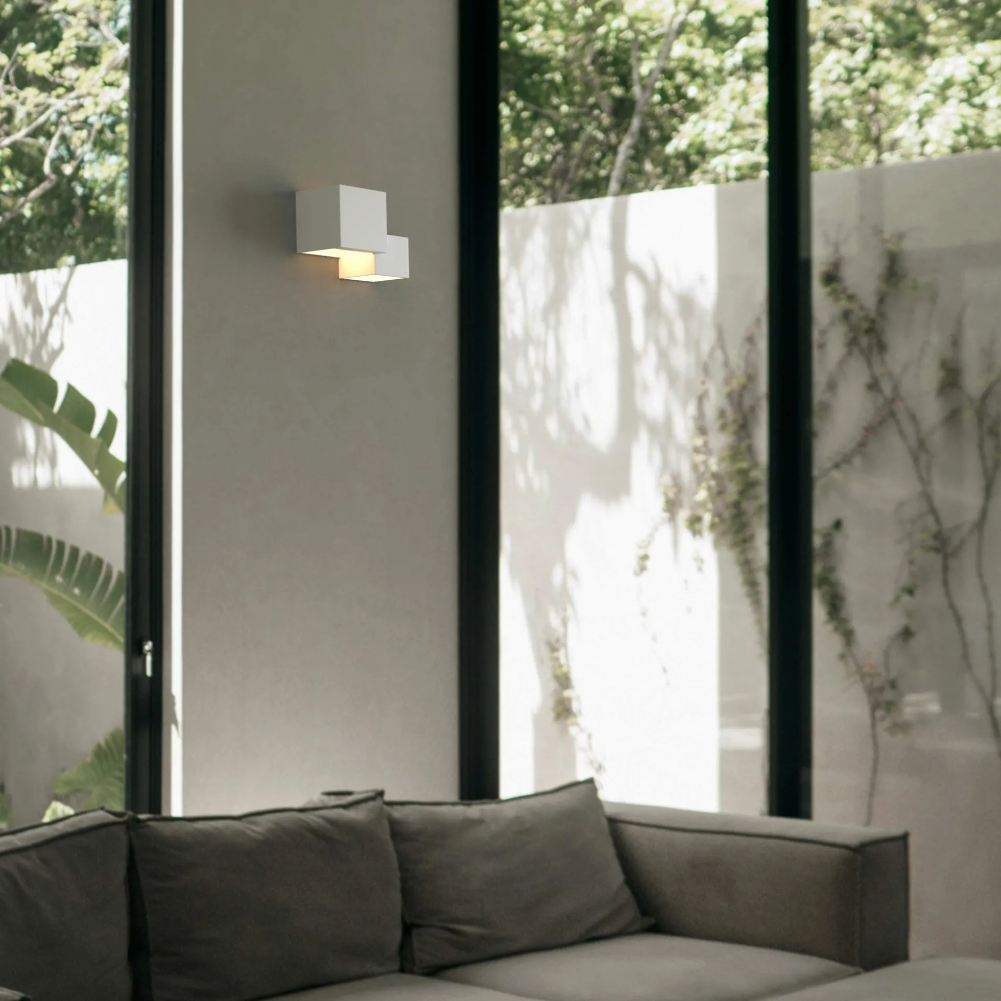 Aplique de pared escayola "Cube" - 2 x G9