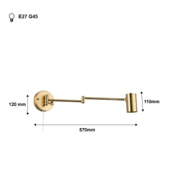 Aplique de pared extensible con enchufe
