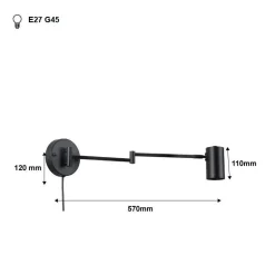 Aplique de pared extensible con enchufe