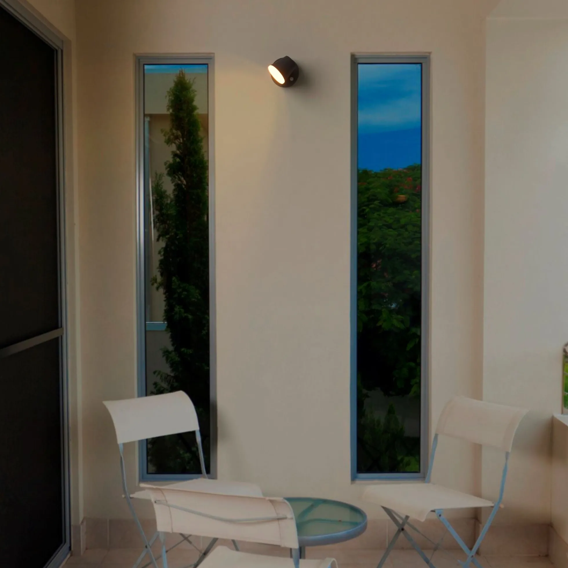 Aplique de pared exterior con sensor PIR "Stan" - 12,5W - Orientable - 3000K - IP54