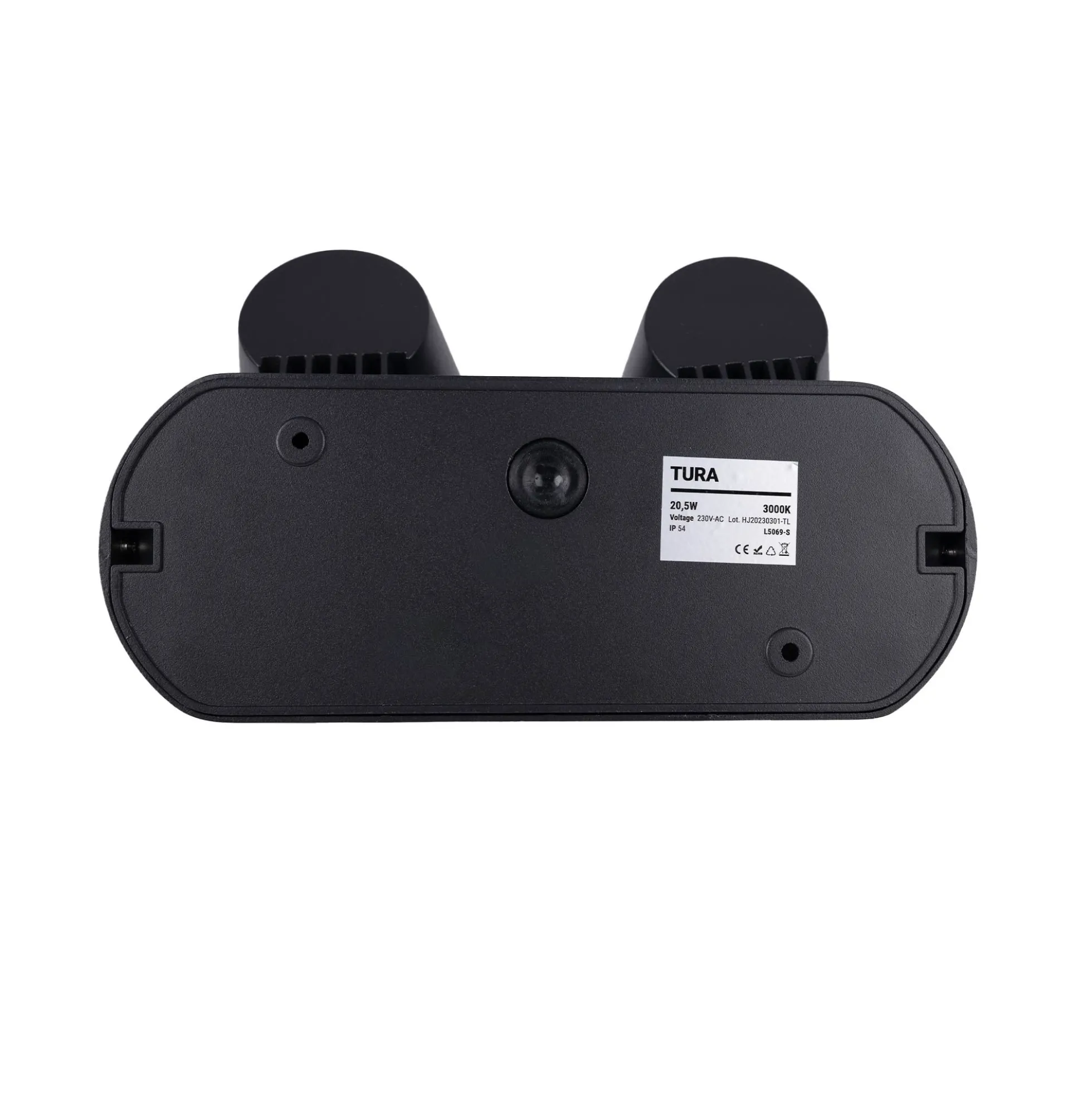 Aplique de pared exterior doble con sensor PIR "Tura" - 20,5W - Orientable - 3000K - IP54