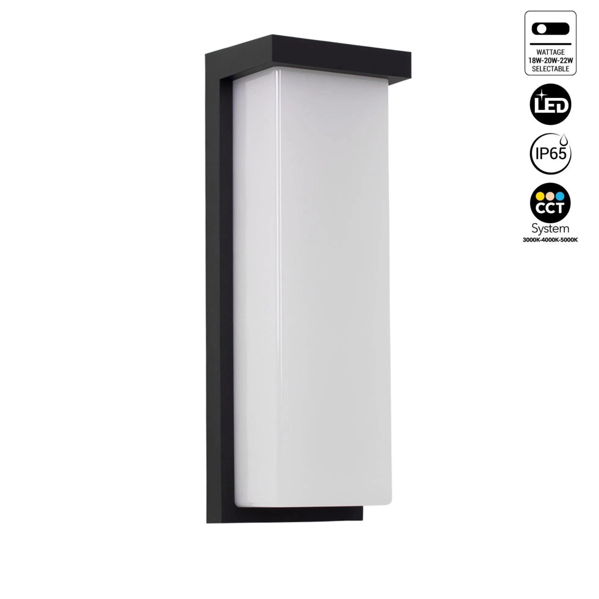 Aplique de pared exterior en aluminio "Retal" - Potencia ajustable: 18W-20W-22W - CCT- IP65