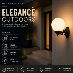 Aplique de pared exterior globo