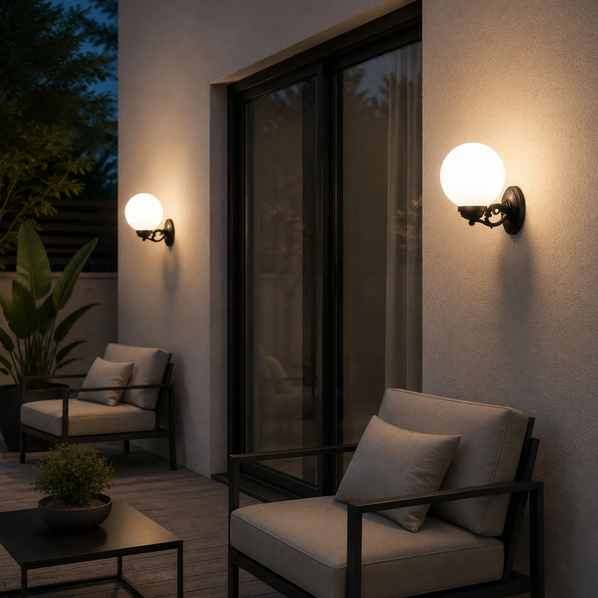 Aplique de pared exterior globo "NAUTA" - E27 - IP44