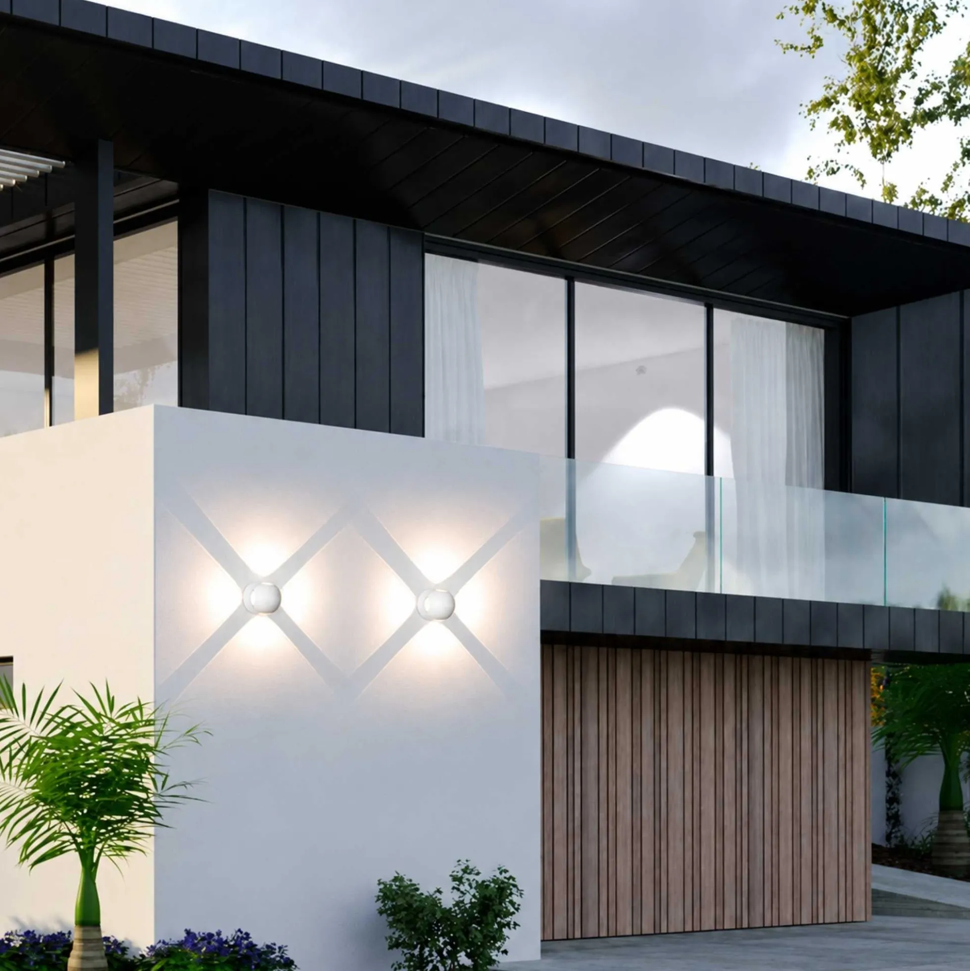 Aplique de pared exterior LED "CROSS" 12W