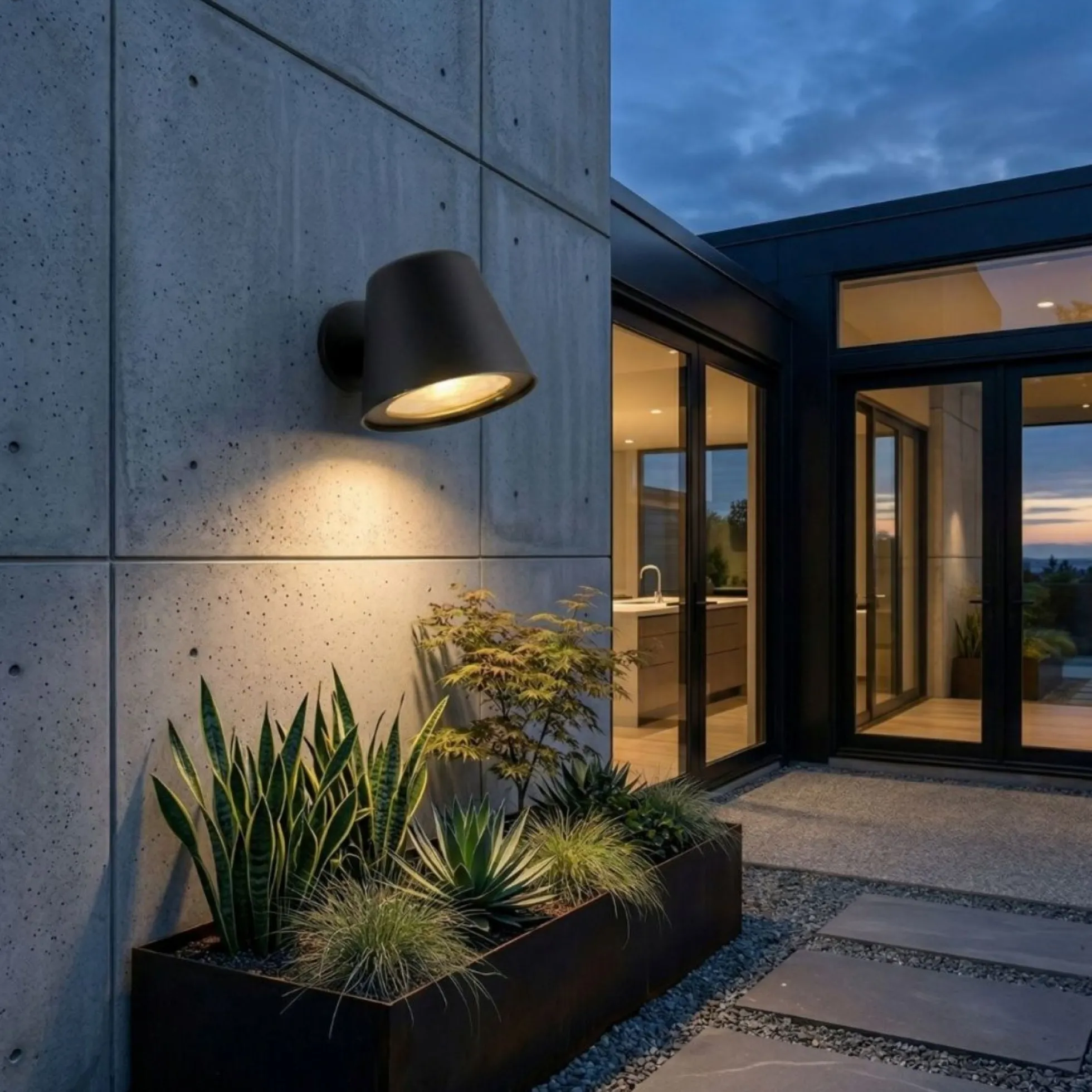 Aplique de pared exterior LED "ALBA" - Bombilla GU10 5W incluida