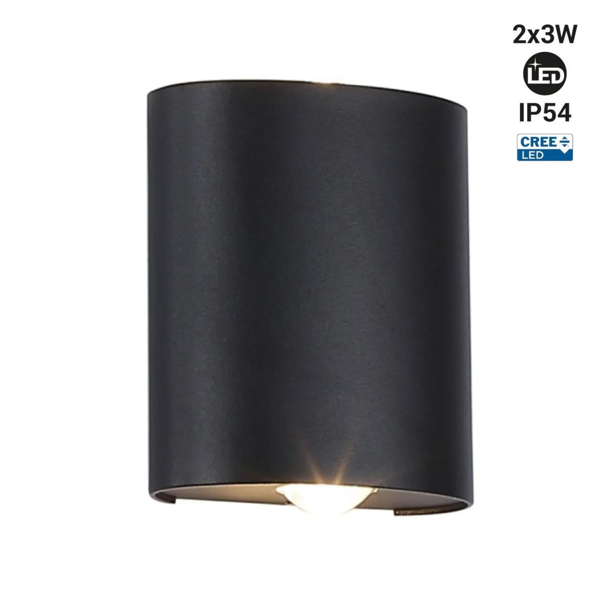 Aplique de pared exterior moderno LED bidireccional "Asas" - 6W - IP54