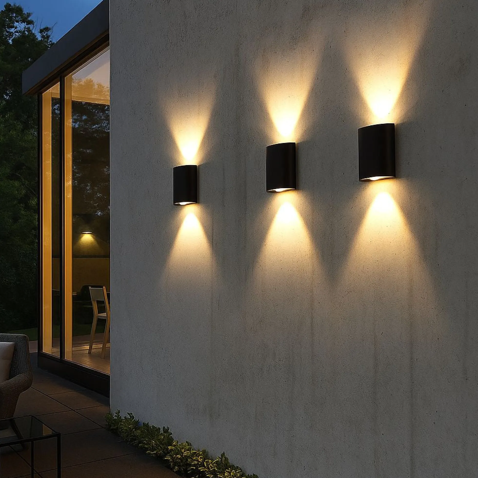 Aplique de pared exterior moderno LED bidireccional "Asas" - 6W - IP54
