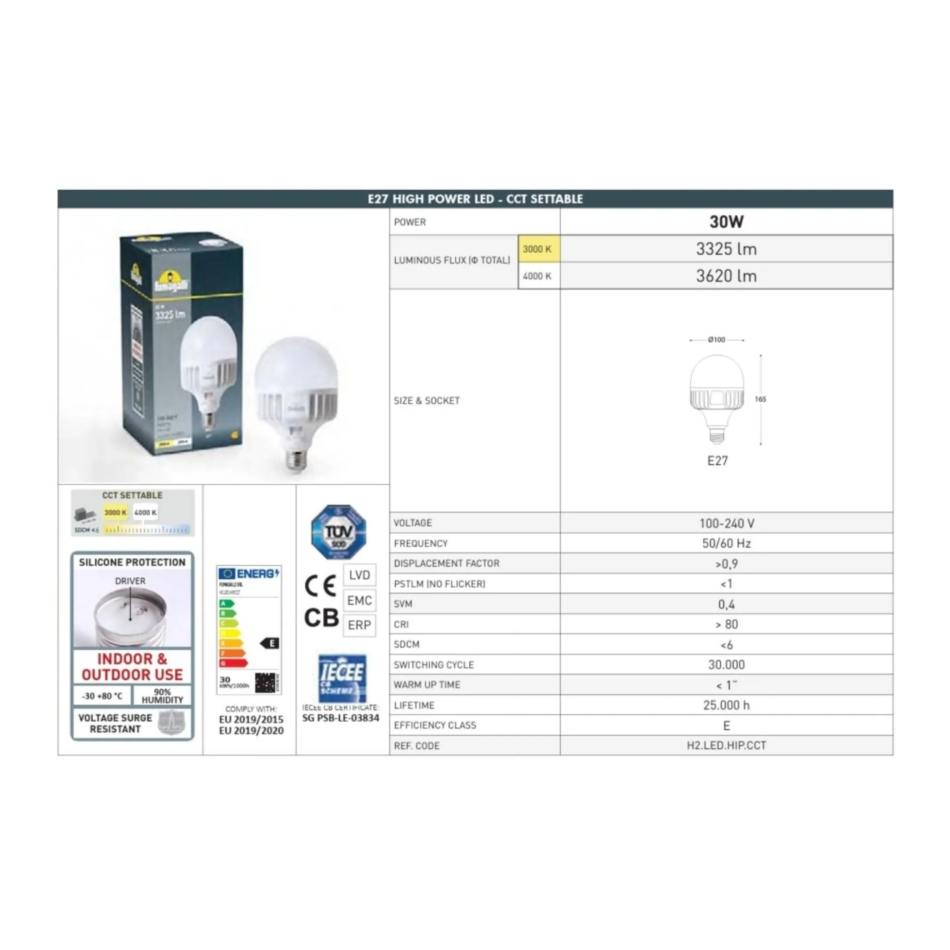Aplique de pared exterior "TOBIA" de FUMAGALLI CCT - 30W