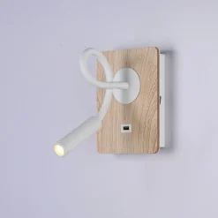 Aplique de pared flexible para lectura con puerto USB