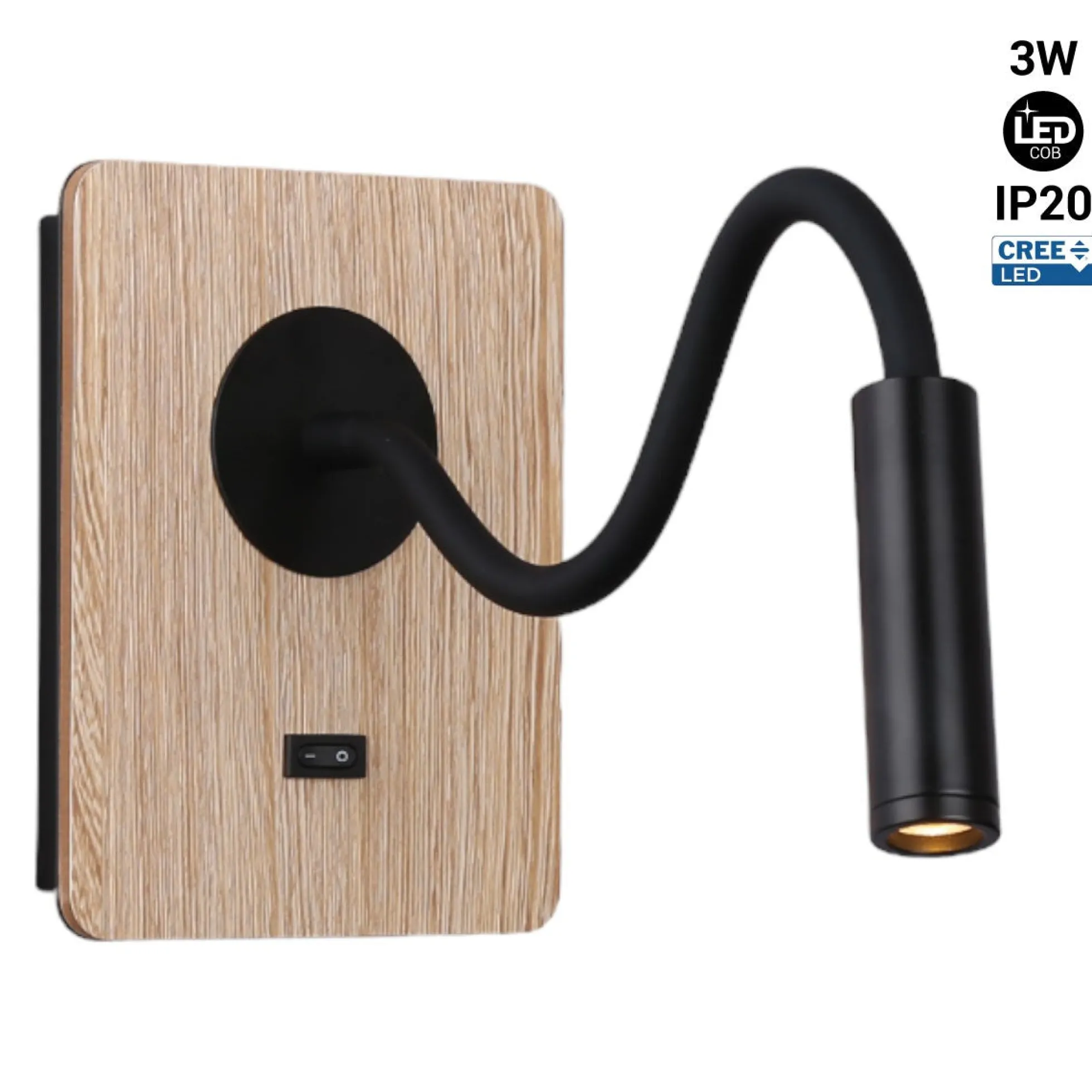 Aplique de pared flexible para lectura "LONDON" - Chip CREE - 3W