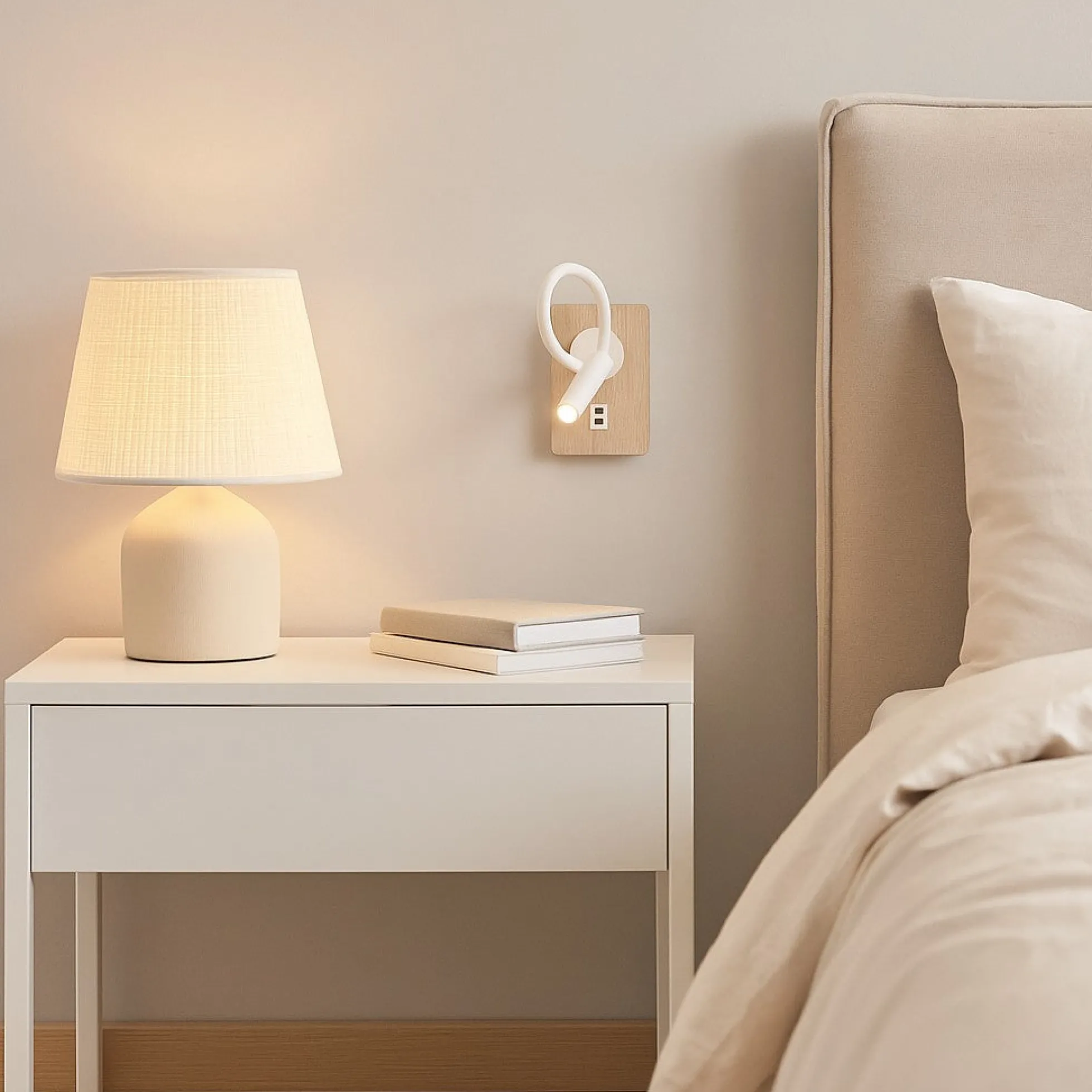 Aplique de pared flexible para lectura "LONDON" - Chip CREE - 3W - USB+USBC