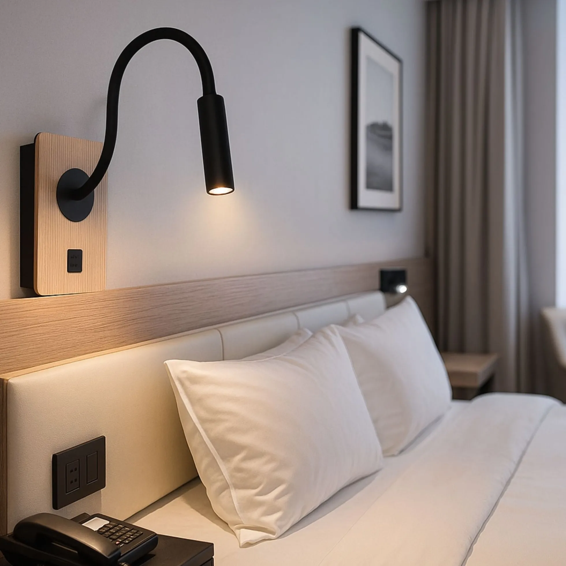 Aplique de pared flexible para lectura "LONDON" - Chip CREE - 3W - USB+USBC