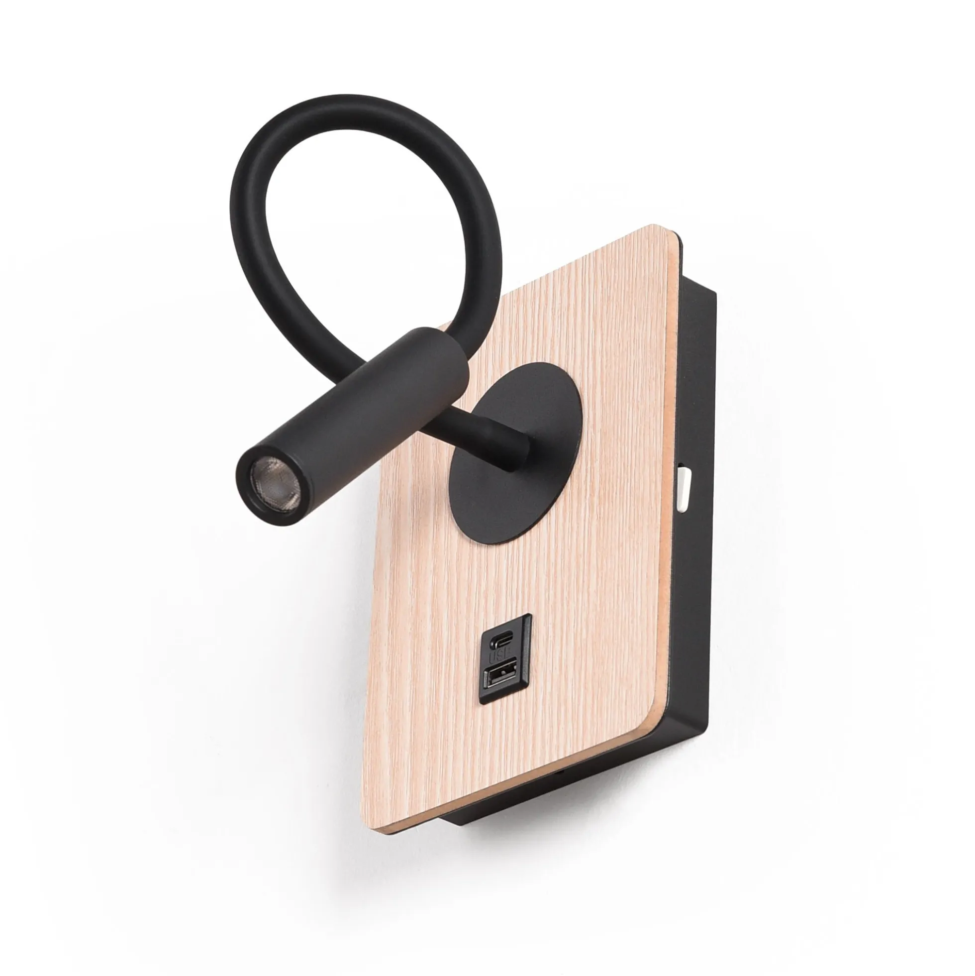 Aplique de pared flexible para lectura "LONDON" - Chip CREE - 3W - USB+USBC