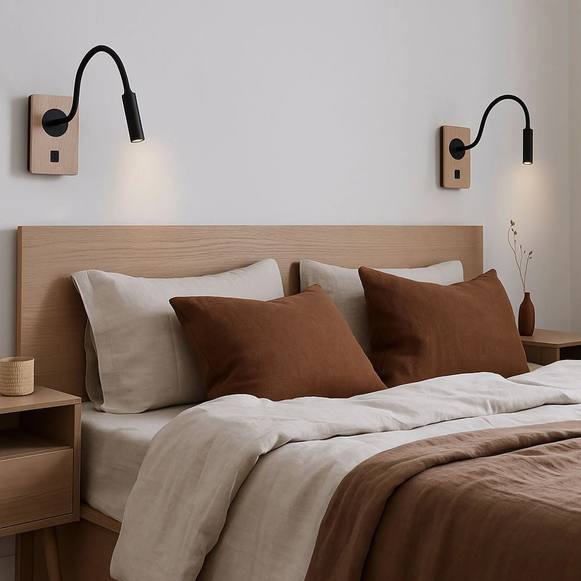 Aplique de pared flexible para lectura "LONDON" - Chip CREE - 3W - USB+USBC