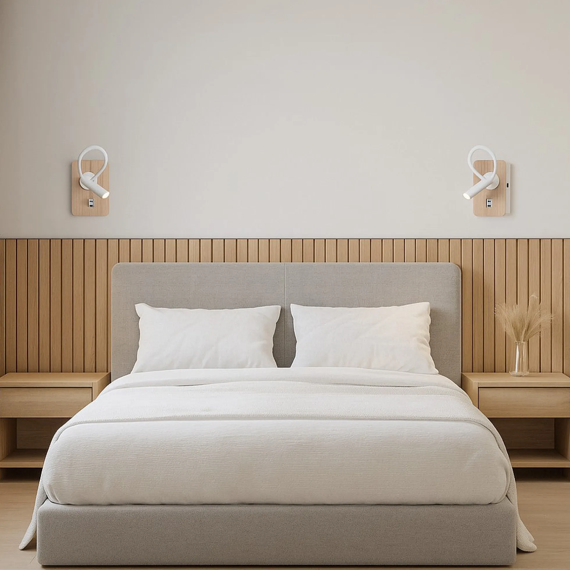 Aplique de pared flexible para lectura "LONDON" - Chip CREE - 3W - USB+USBC