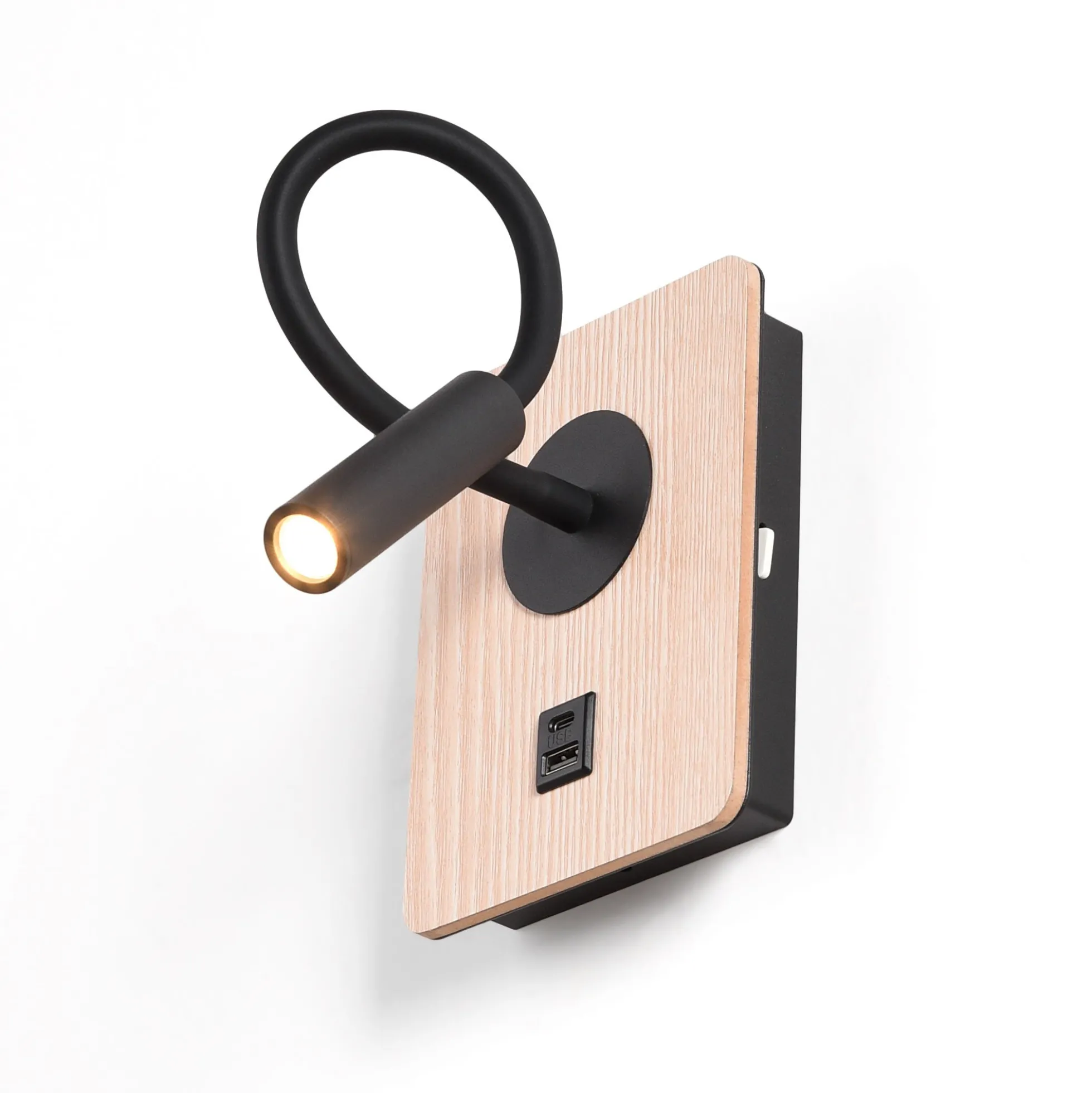 Aplique de pared flexible para lectura "LONDON" - Chip CREE - 3W - USB+USBC