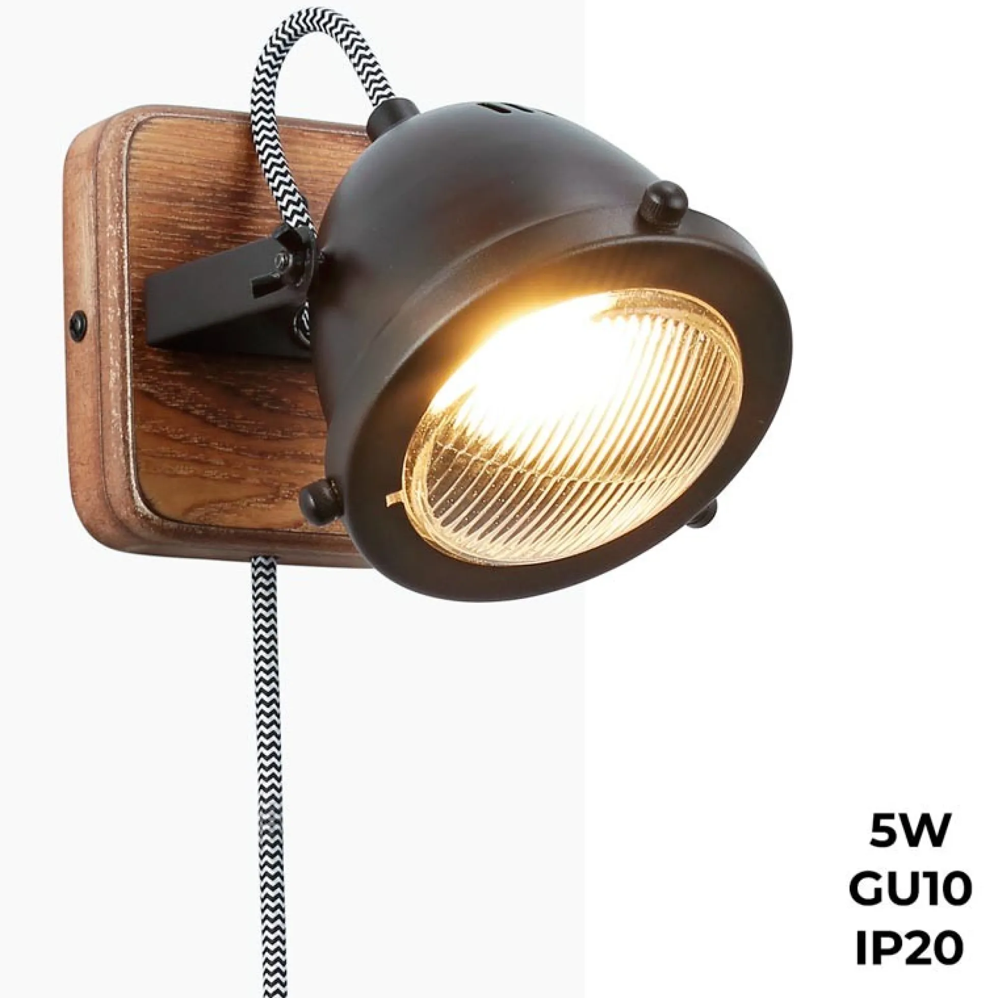 Aplique de pared industrial "Mott" - Orientable - GU10 Incluida