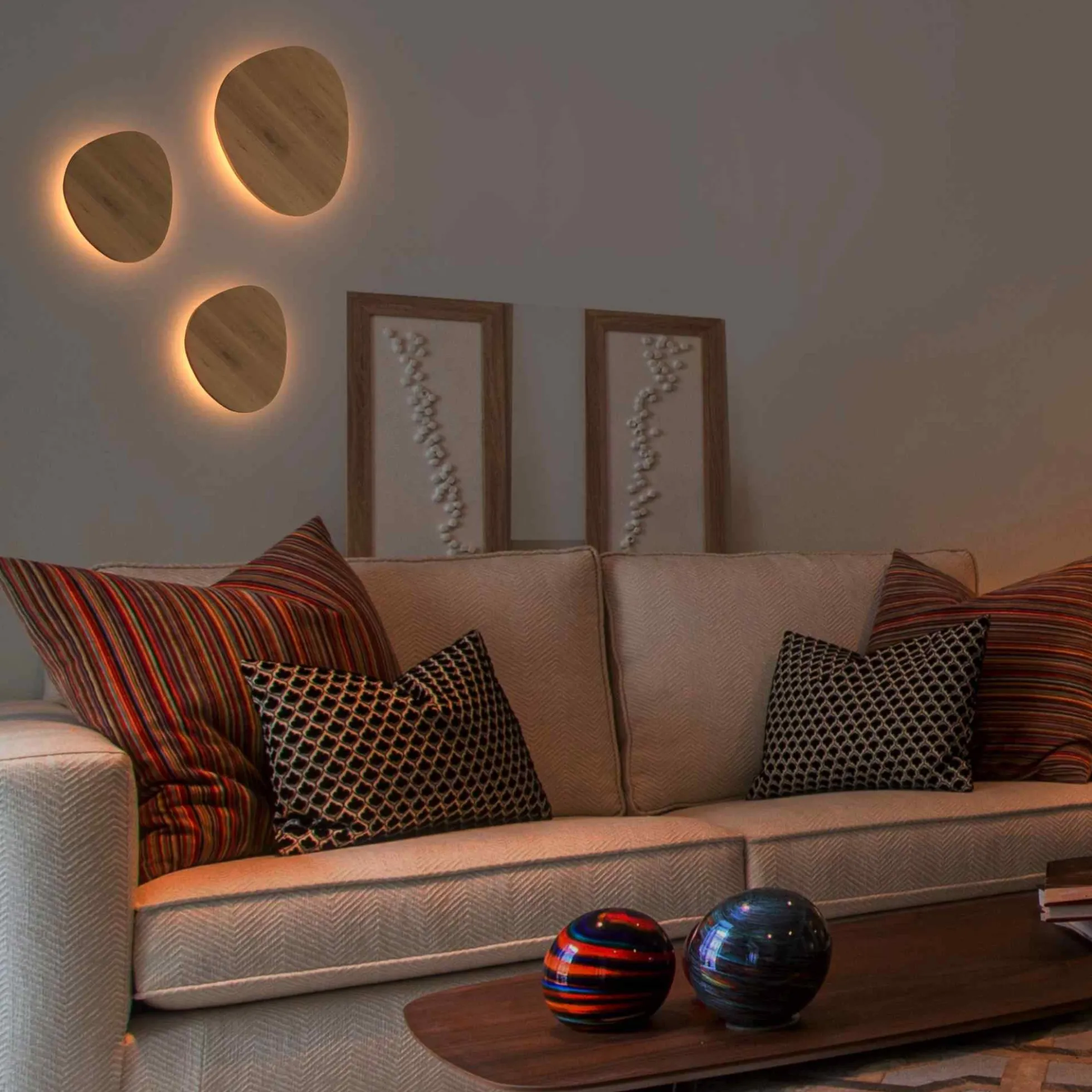 Aplique de pared interior de madera "Eclipse 3" 12W - Luz cálida