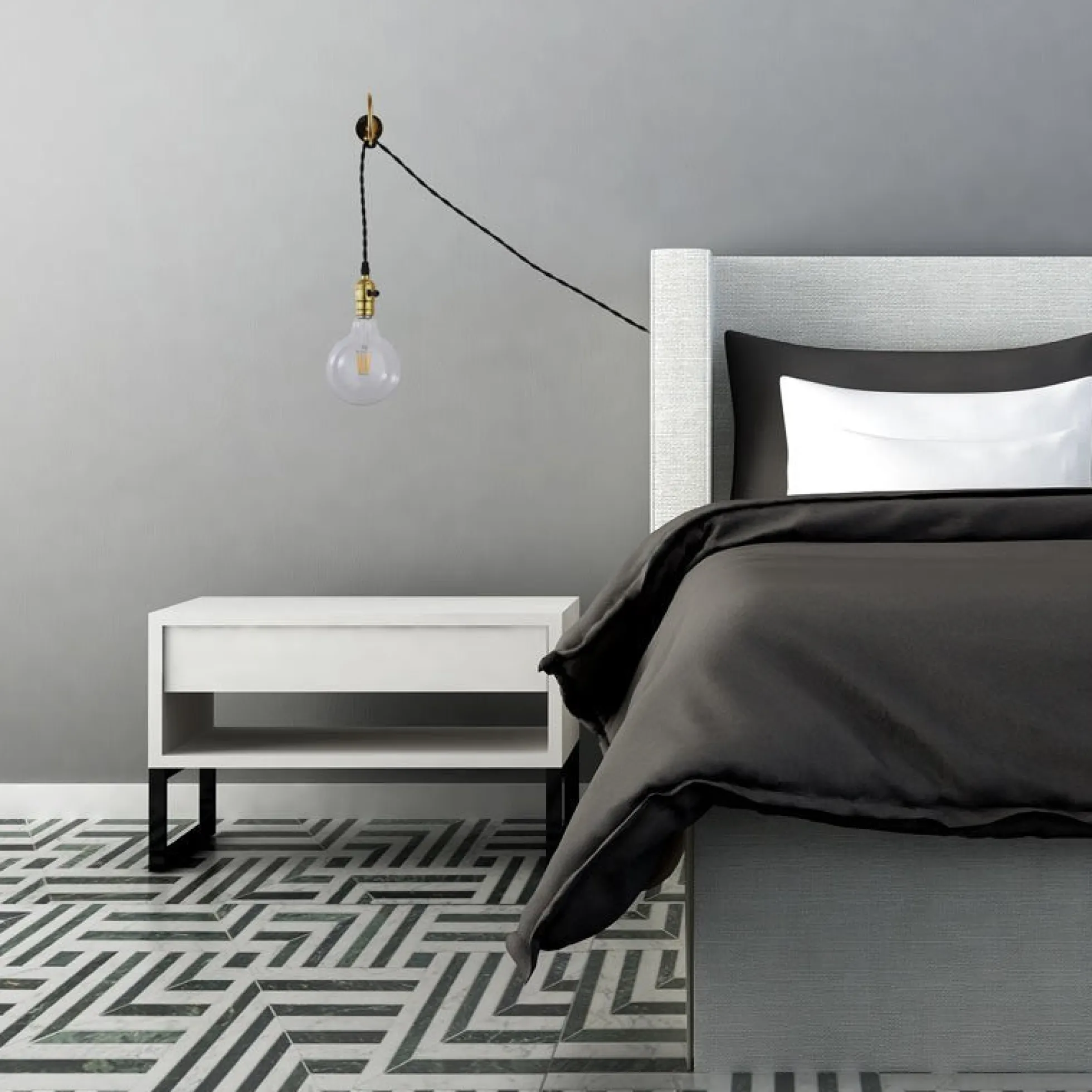 Aplique de Pared Interior Dorado con Enchufe y Interruptor para Dormitorio, Escalera, Escritorio