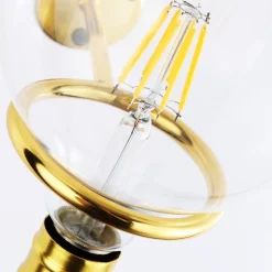 Aplique de Pared Interior Dorado con Enchufe y Interruptor para Dormitorio, Escalera, Escritorio