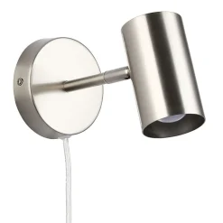 Aplique de pared interior orientable "Ben" con cable y enchufe - E27