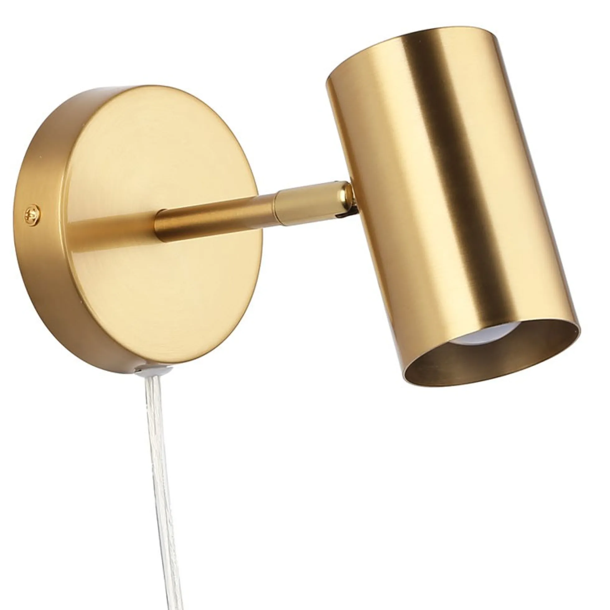 Aplique de pared interior orientable "Ben" con cable y enchufe - E27