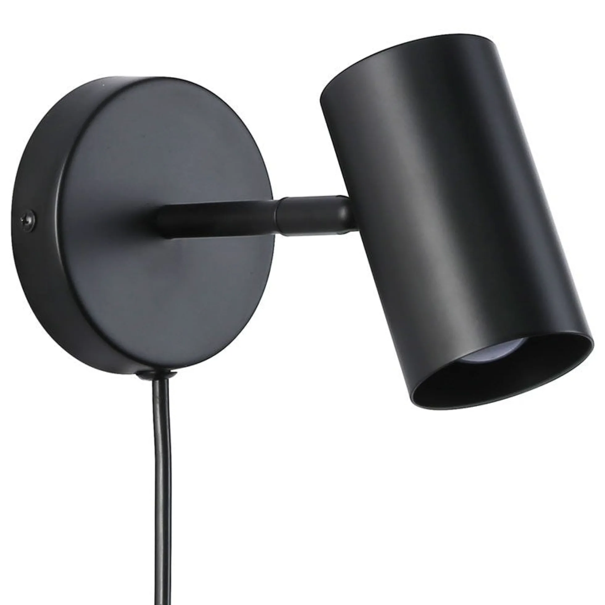 Aplique de pared interior orientable "Ben" con cable y enchufe - E27