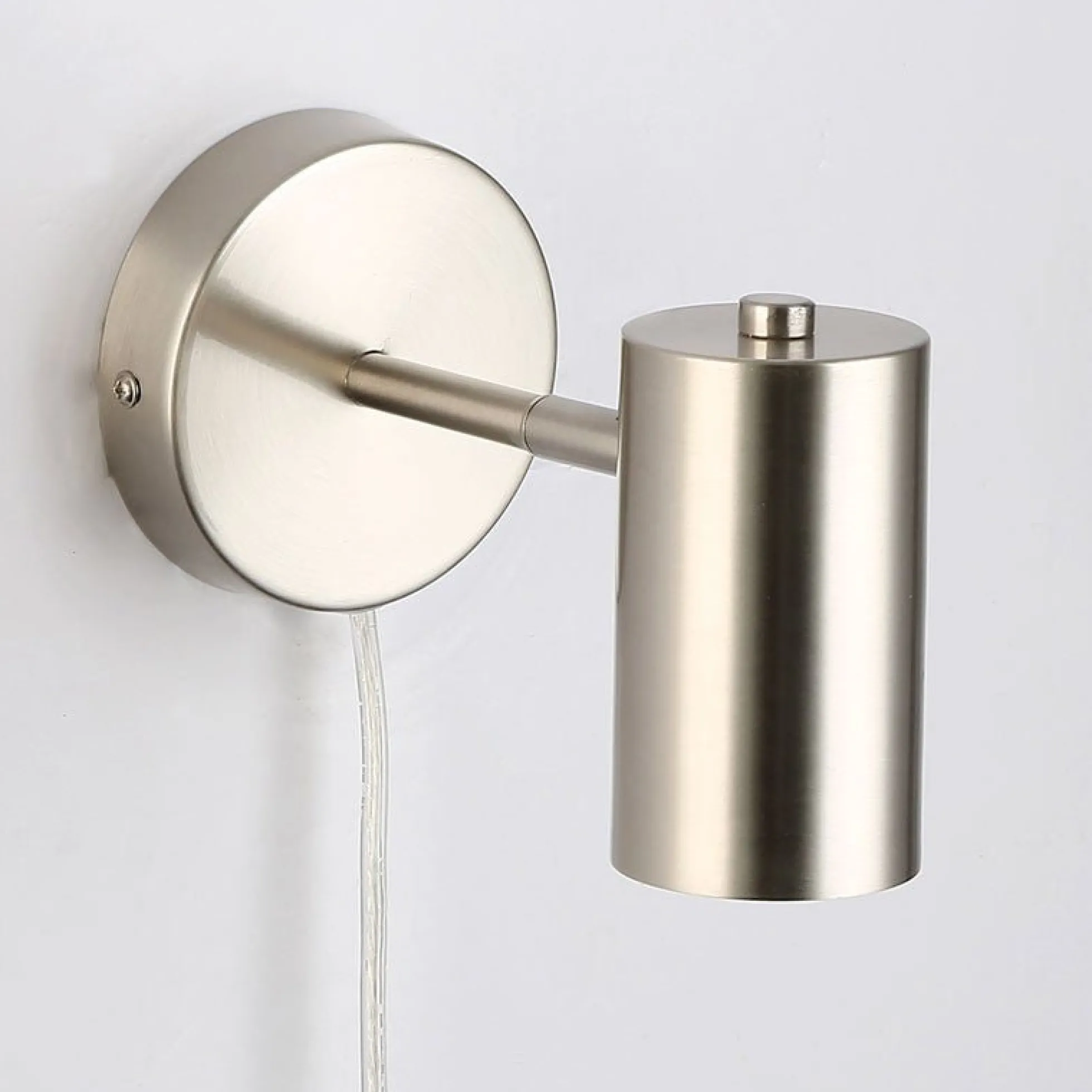 Aplique de pared interior orientable "Ben" con cable y enchufe - E27