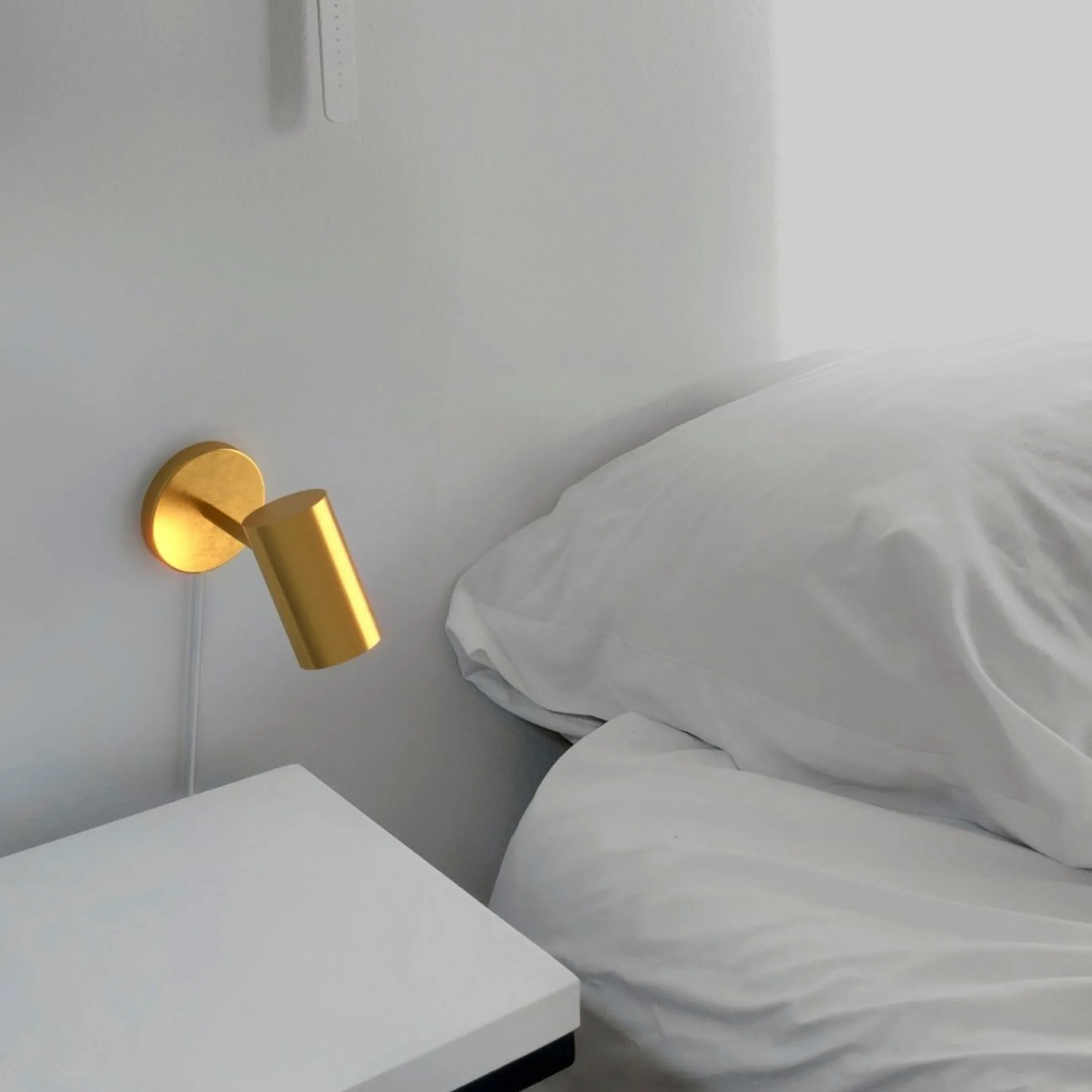 Aplique de pared interior orientable "Ben" con cable y enchufe - E27