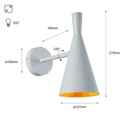 Aplique de pared interior orientable estilo nórdico