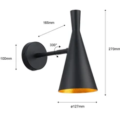 Aplique de pared interior orientable estilo nórdico