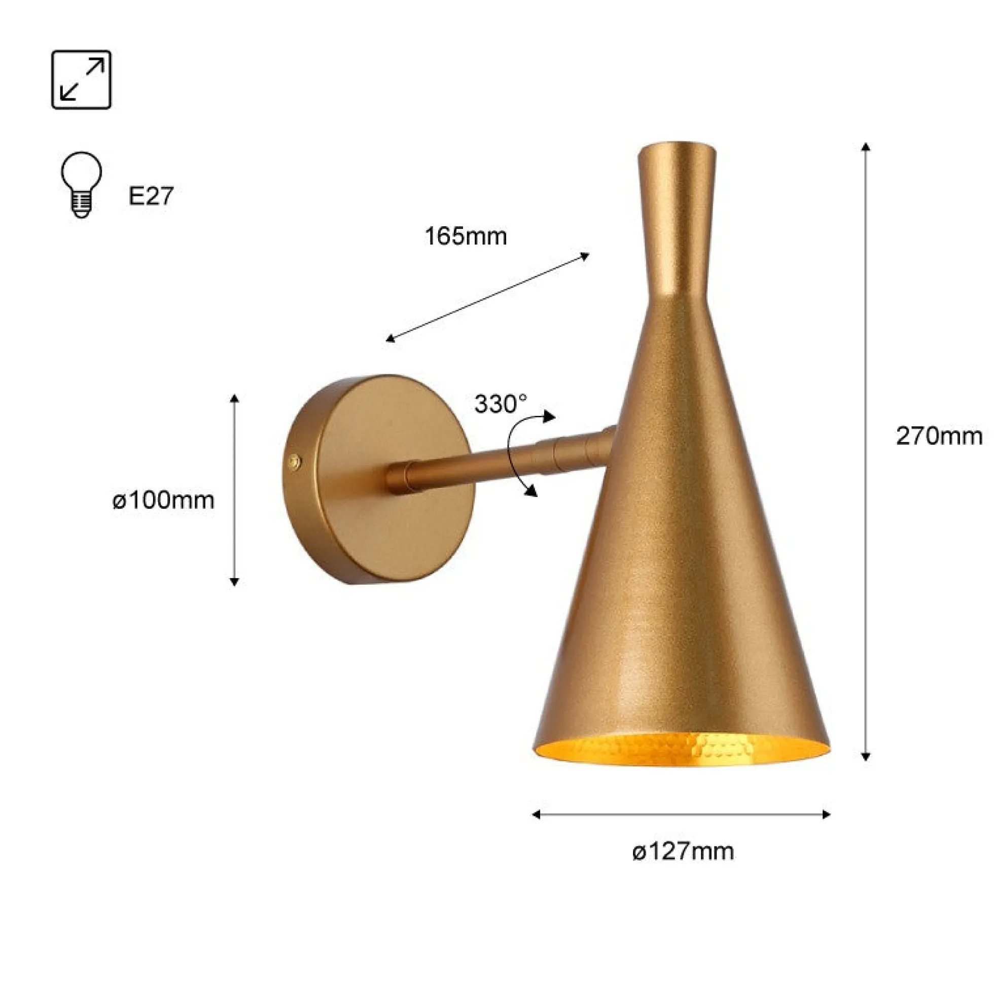 Aplique de pared interior orientable estilo nórdico