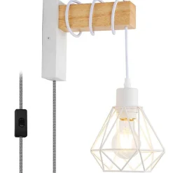 Aplique de pared jaula con cable y enchufe