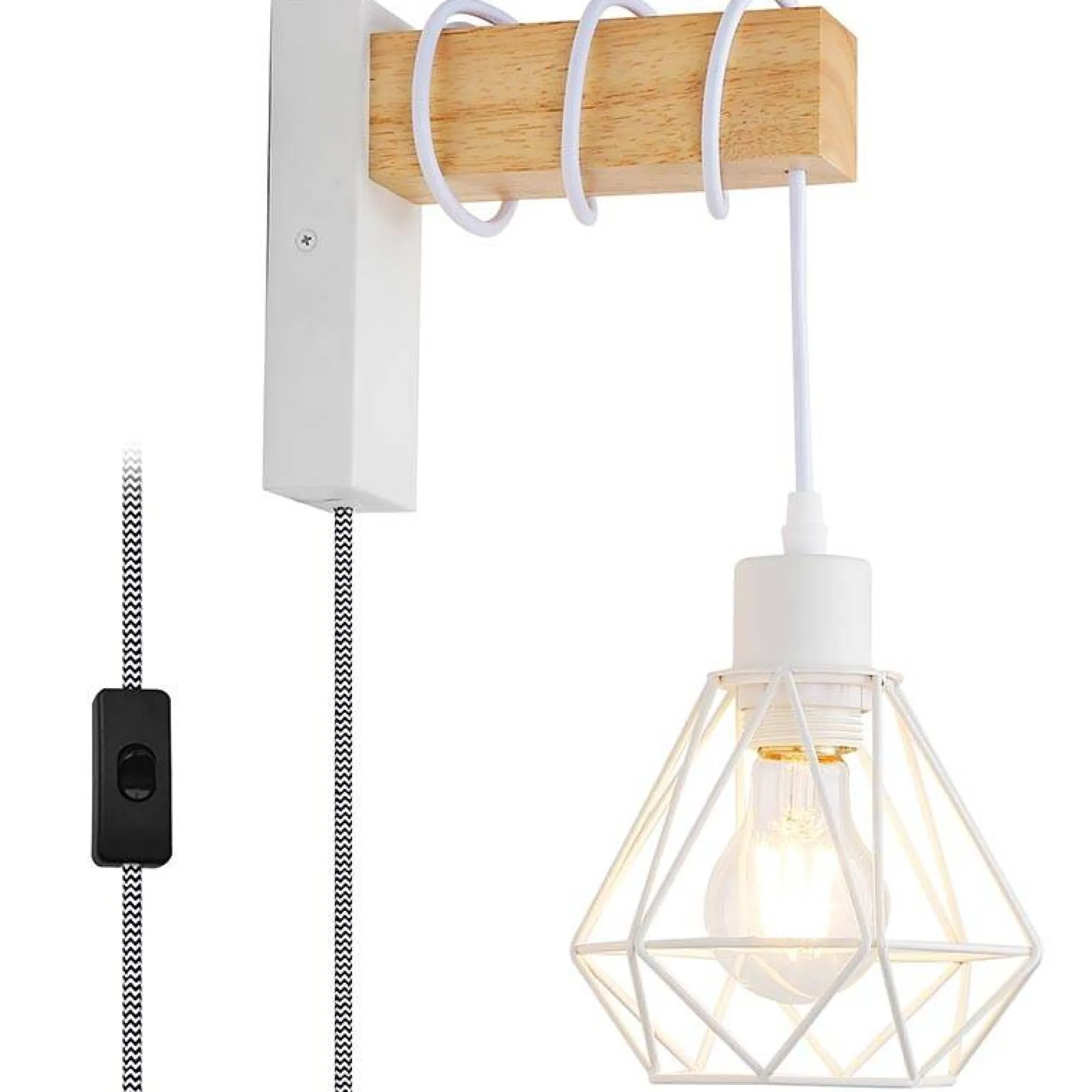 Aplique de pared jaula con cable y enchufe "RODEN"