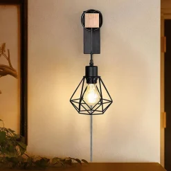 Aplique de pared jaula con cable y enchufe
