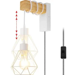 Aplique de pared jaula con cable y enchufe