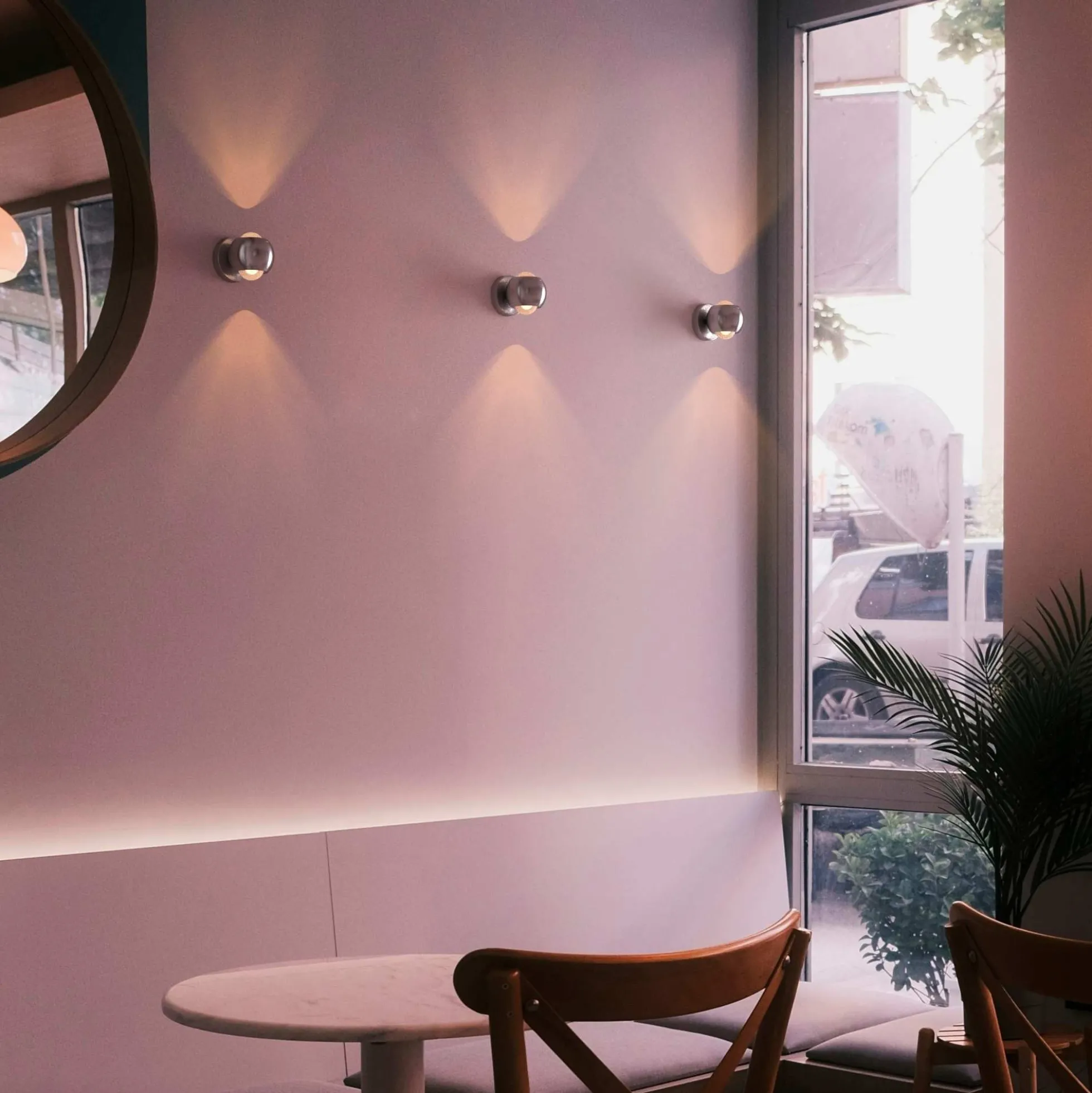 Aplique de pared LED con óptica "BOO" 9W - Cromo - Up & down - 2700K