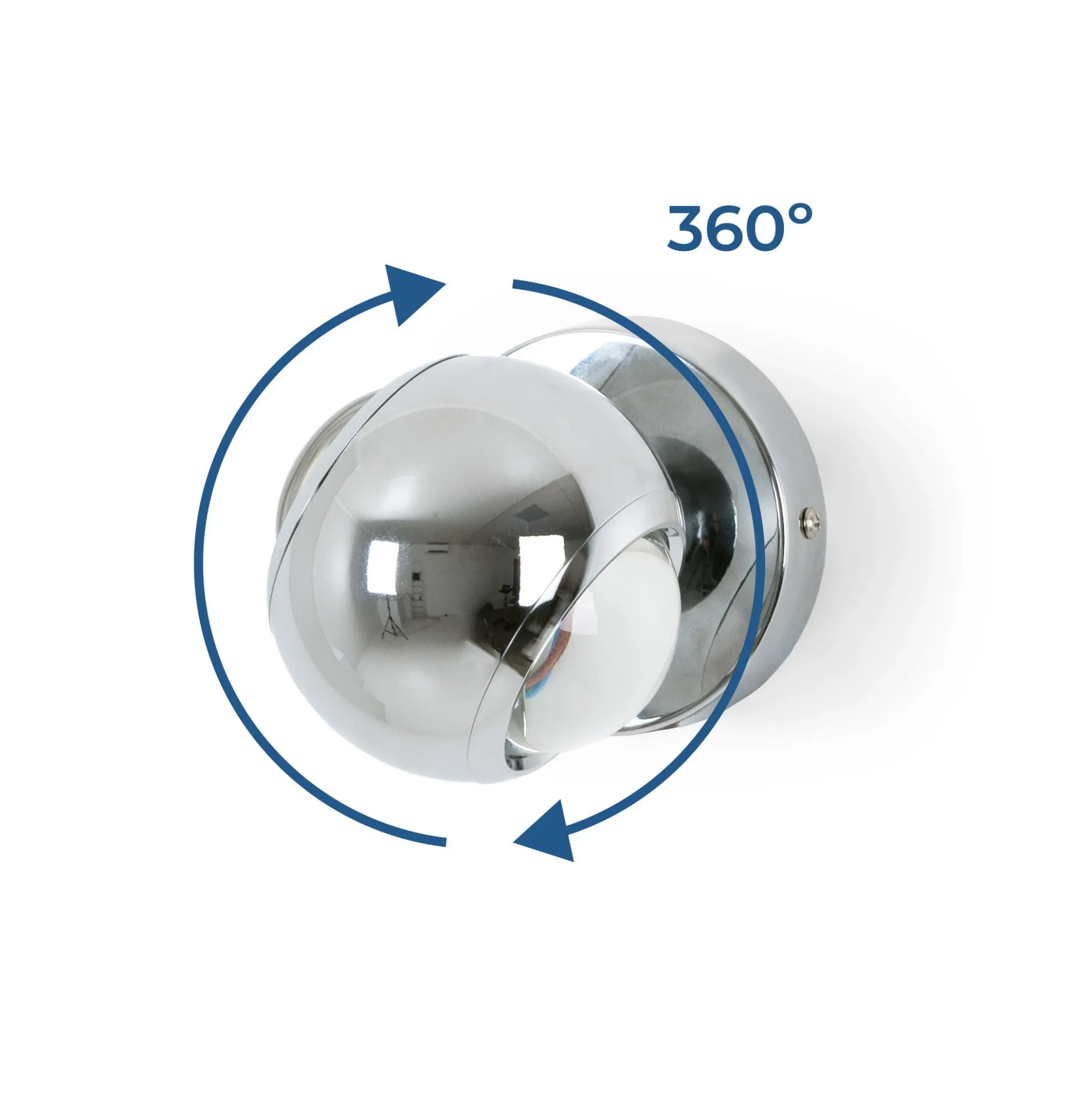 Aplique de pared LED con óptica "BOO" 9W - Cromo - Up & down - 2700K