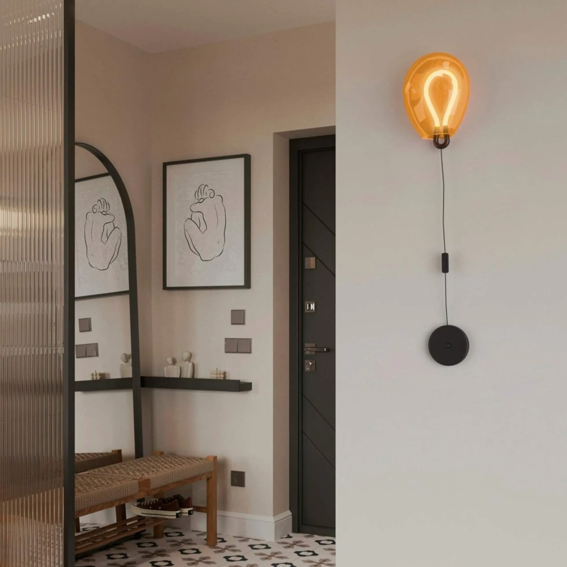 Aplique de pared LED cristal "GLOBO" 8W - Colores
