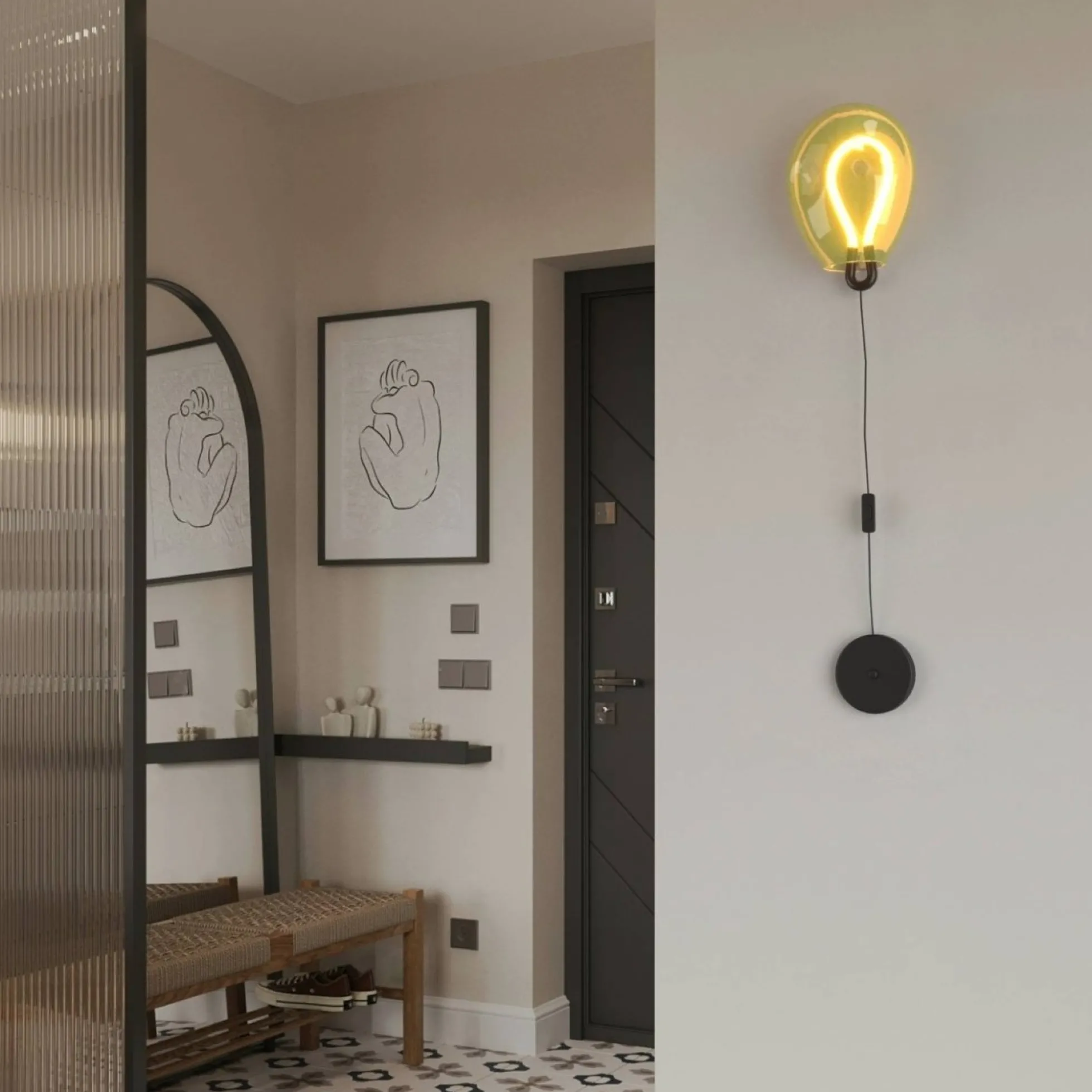 Aplique de pared LED cristal "GLOBO" 8W - Colores