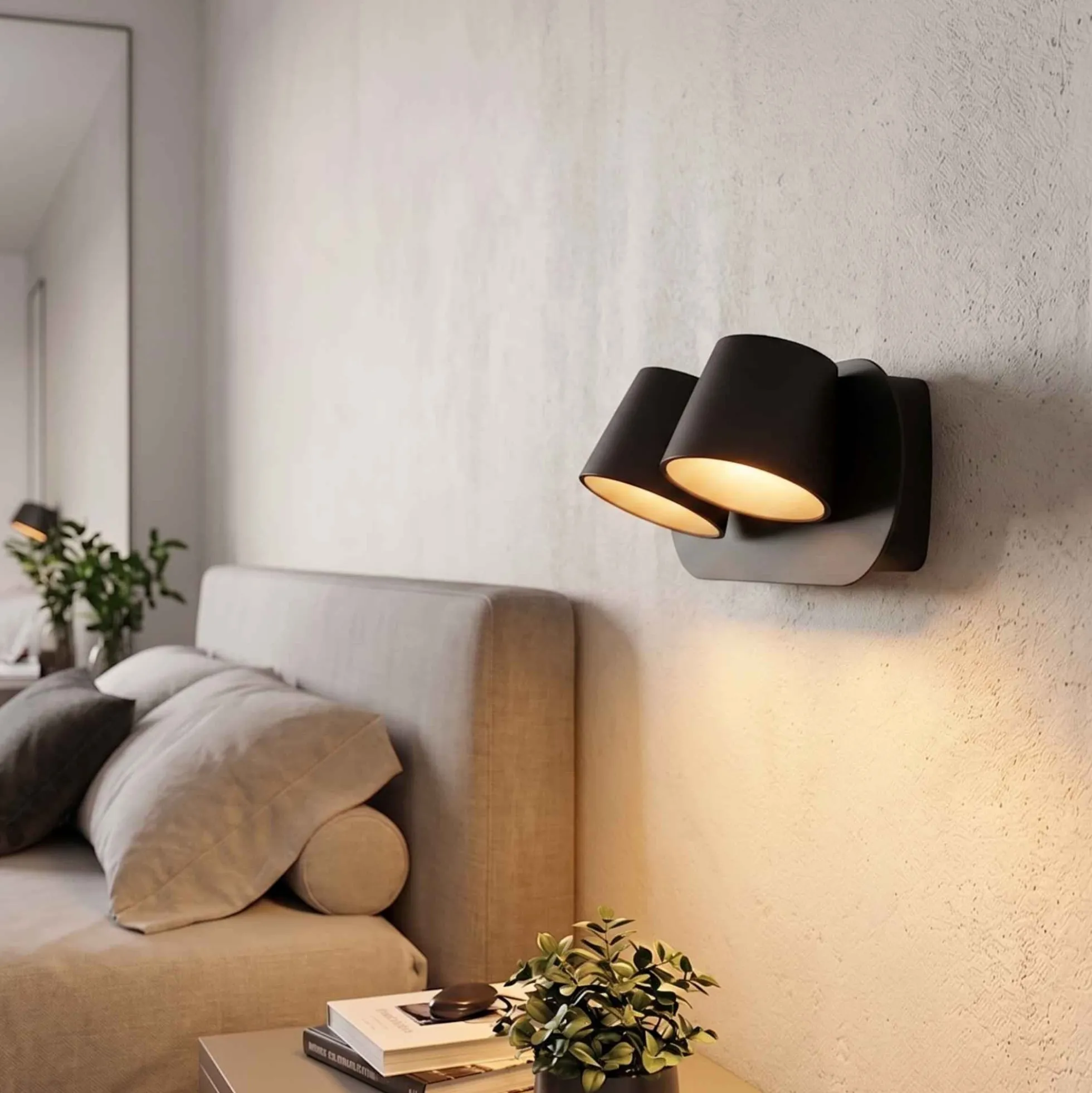 Aplique de pared LED doble "KOP-2" orientable 12W