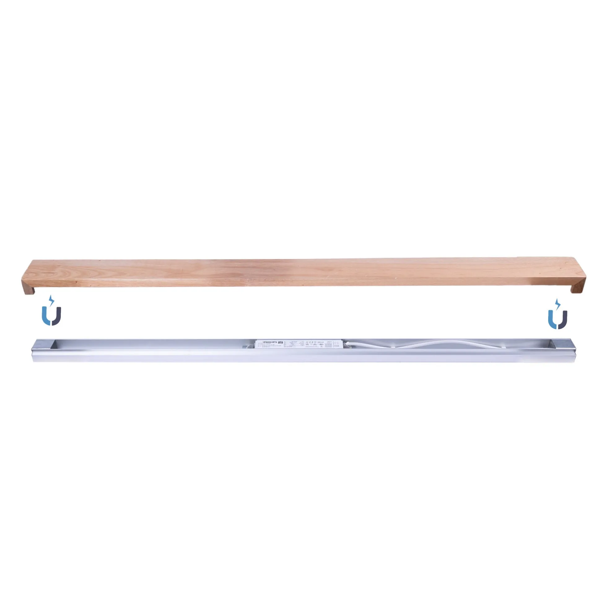 Aplique de pared lineal madera "Wooden" - 26W - 100cm - Driver Philips
