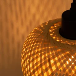 Aplique de pared madera y mimbre "Shelley" - E27