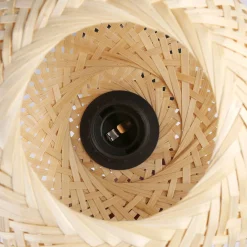 Aplique de pared madera y mimbre