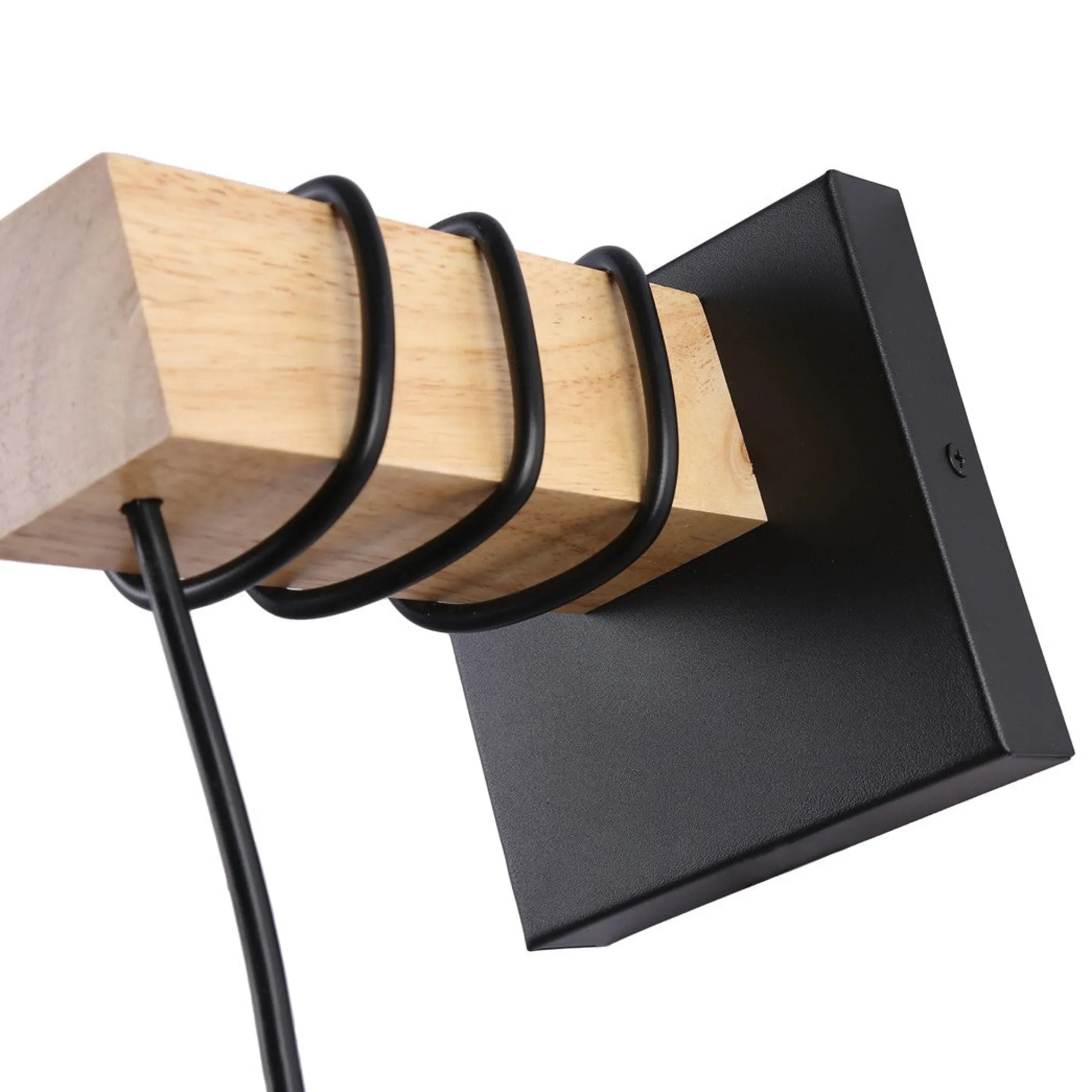 Aplique de pared madera y mimbre "Shelley" - E27