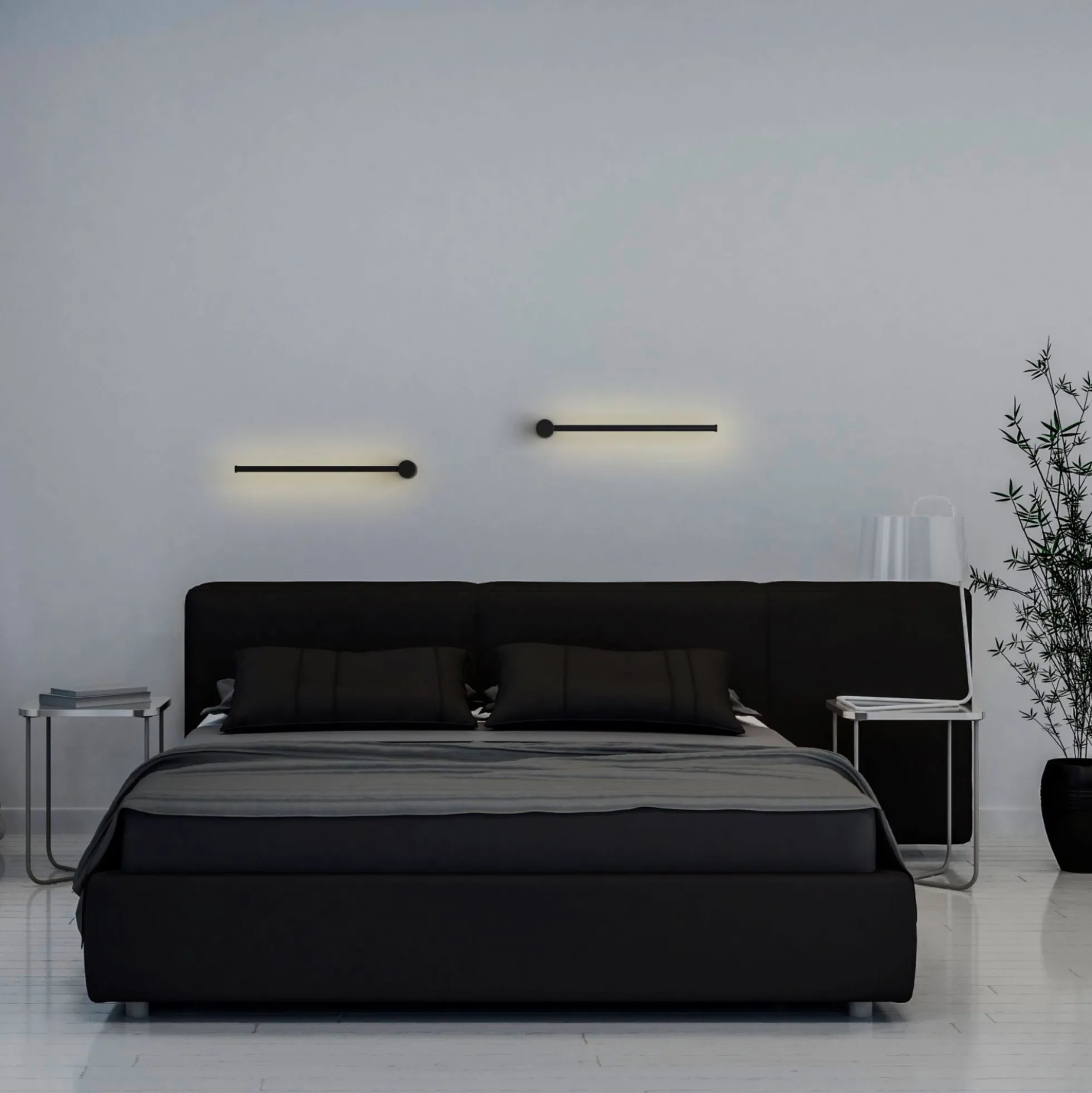 Aplique de pared minimalista lineal "KENDA-R" 10W - Rotatorio 360º - Blanco Cálido