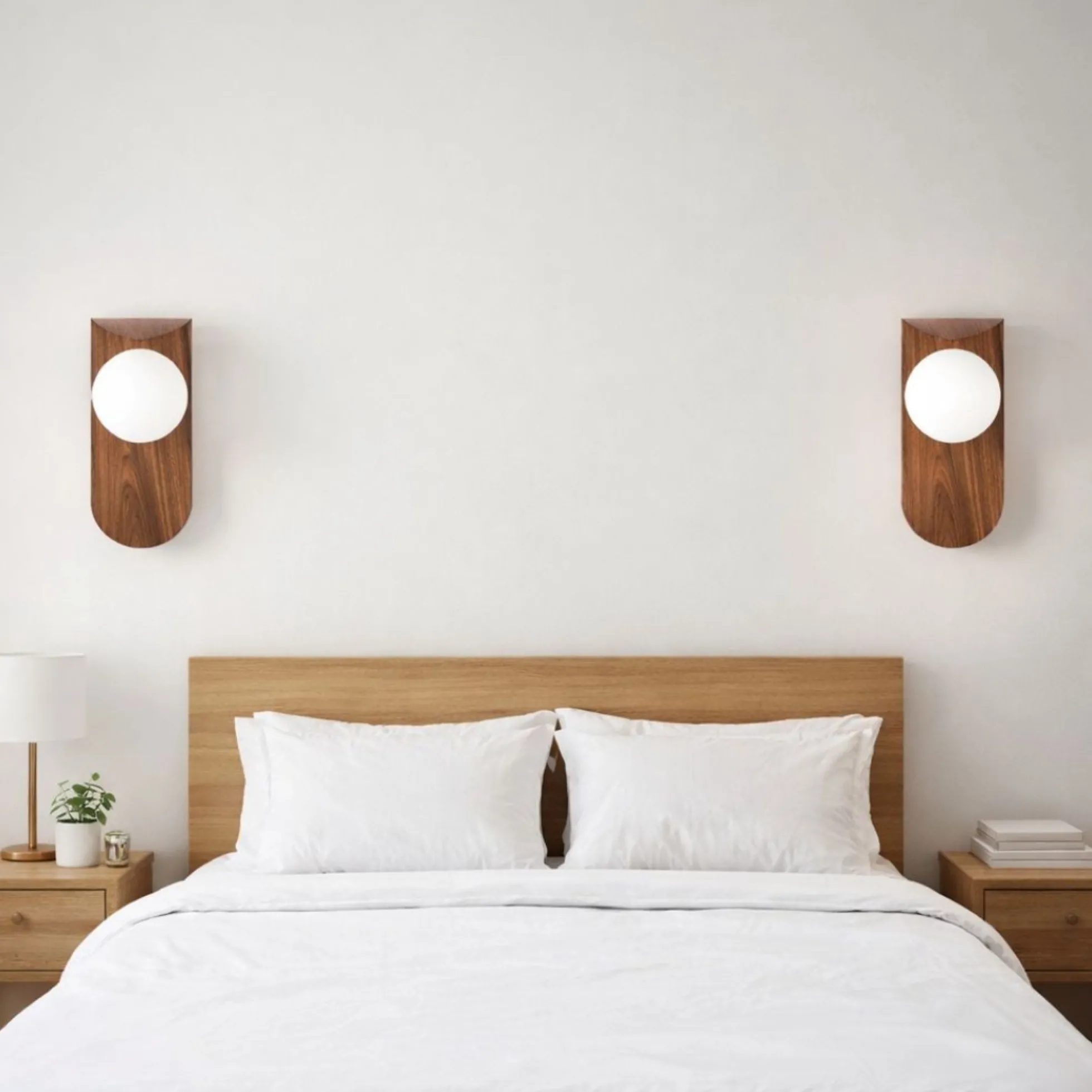 Aplique de pared "NARA" - Efecto madera - G9